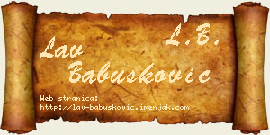 Lav Babušković vizit kartica